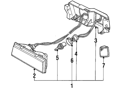 1987 Cadillac Cimarron Headlamps Headlamp Assembly Diagram for 5974241