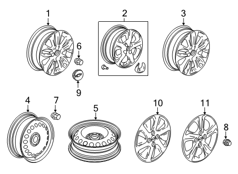 2020 Chevrolet Spark Wheels, Covers & Trim Wheel, Alloy Diagram for 95388934