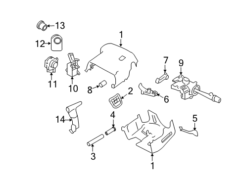 2008 Chevrolet Impala Switches Column Cover Diagram for 19133684