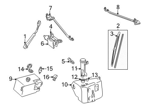 1997 GMC K3500 Wiper & Washer Components Wiper Blade Diagram for 93441742