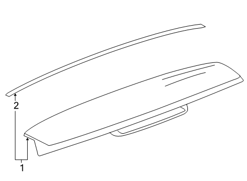2012 Chevrolet Tahoe Rear Spoiler Spoiler Seal Diagram for 25854475