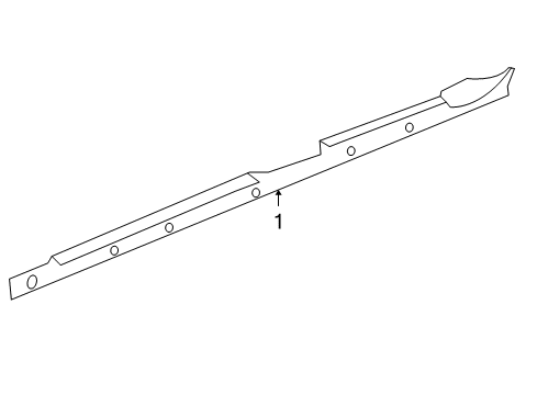 2003 GMC Yukon XL 2500 Exterior Trim - Pillars, Rocker & Floor Rocker Molding Diagram for 15169655
