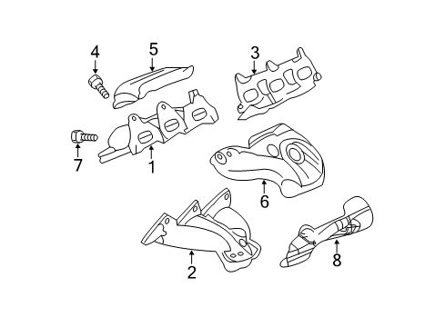 2013 Buick Enclave Exhaust Manifold Exhaust Manifold Diagram for 12588987