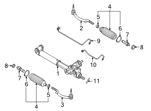 2004 Chevrolet SSR P/S Pump & Hoses, Steering Gear & Linkage Outer Tie Rod Diagram for 26100286