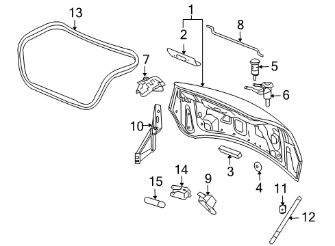 2008 Pontiac G6 Trunk Lid Lock Diagram for 20774887