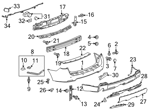 2014 GMC Terrain Parking Aid Vent Hose Bolt Diagram for 11519377