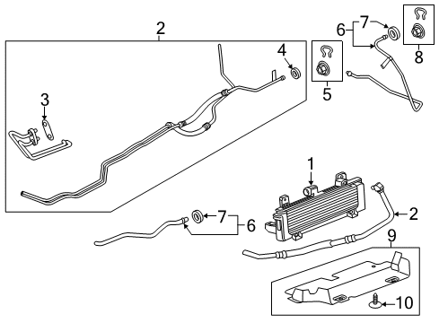 2015 GMC Sierra 3500 HD Trans Oil Cooler Pipe Assembly Diagram for 23280473