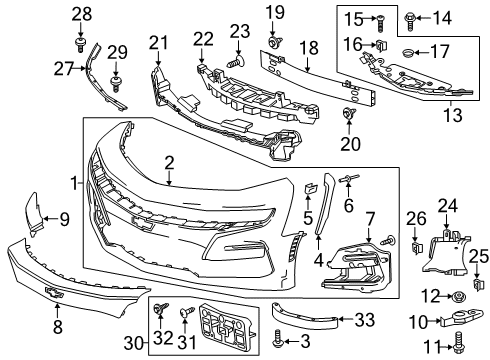 2021 Chevrolet Camaro Bumper & Components - Front Duct Nut Diagram for 11548579