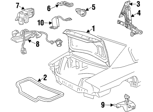 1999 Oldsmobile Intrigue Trunk Lid Cylinder Kit, Rear Compartment Lid Lock (Uncoded) Diagram for 12533509