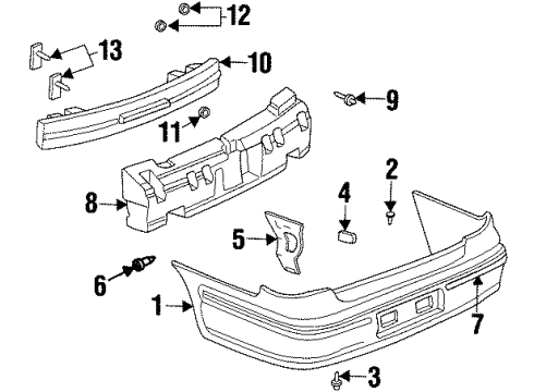 1997 Oldsmobile Cutlass Rear Bumper Impact Bar Washer Diagram for 10272735