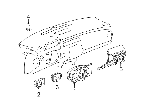 2015 Chevrolet Camaro Instruments & Gauges Instrument Cluster Assembly Diagram for 23241683