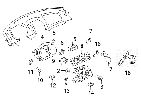 2008 Saturn Sky Cluster & Switches, Instrument Panel Cluster Assembly Diagram for 15918804