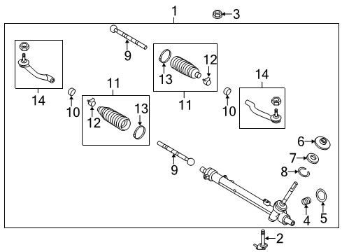 2016 Chevrolet City Express Steering Column & Wheel, Steering Gear & Linkage Top Cover Diagram for 19316664