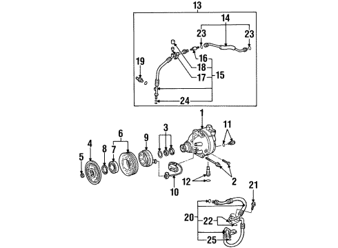1999 Chevrolet Prizm A/C Condenser, Compressor & Lines Motor, Auxiliary Engine Coolant Fan Diagram for 94859314