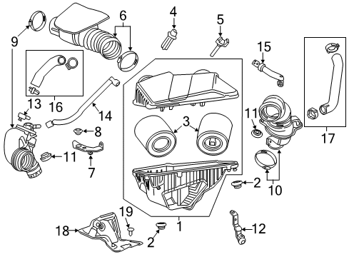 2017 Cadillac ATS Filters Air Cleaner Assembly Diagram for 84100702