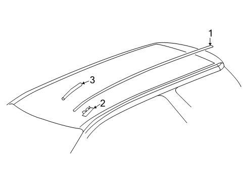 2012 Chevrolet Traverse Exterior Trim - Roof Seal Strip Retainer Diagram for 11570839
