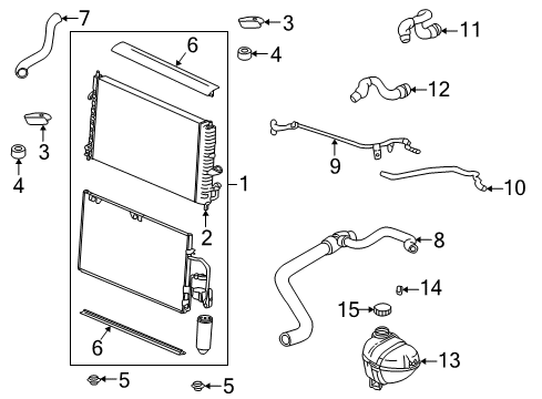 2000 Saturn LW1 Radiator & Components Radiator Outlet Hose Assembly Diagram for 22729418
