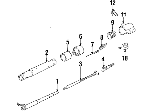 1984 GMC C2500 Suburban Steering Column & Wheel Upper Steering Column Intermediate Shaft (Intermediate) Diagram for 7831570