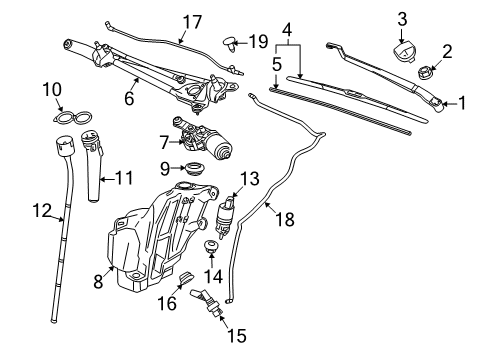 2019 Cadillac XTS Wiper & Washer Components Wiper Blade Insert Diagram for 25892081