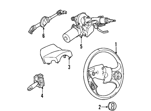 2003 Saturn Ion Steering Column & Wheel, Steering Gear & Linkage Column Kit, Steering Diagram for 19207619