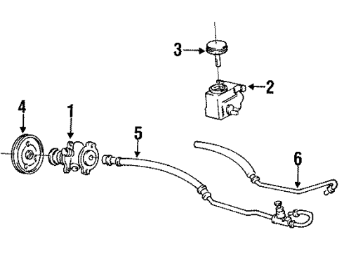1992 Pontiac Sunbird P/S Pump & Hoses, Steering Gear & Linkage Pump Asm-P/S Diagram for 26031762