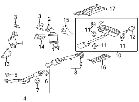 2015 GMC Terrain Exhaust Components Center Pipe Diagram for 20900543
