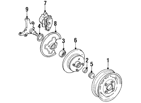 1985 Chevrolet Chevette Wheels Wheel Trim Cover Assembly Diagram for 14032476