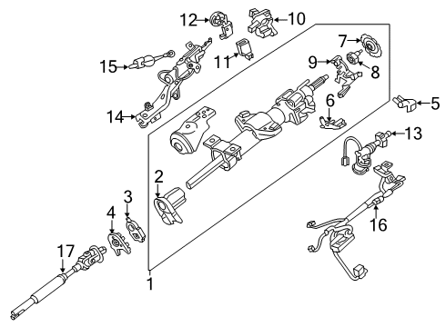 2020 Chevrolet Suburban Ignition Lock Tilt Lever Diagram for 23255512