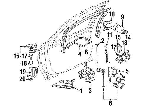1995 Chevrolet Monte Carlo Switches Hinge Asm-Front Side Door Lower <Use 1C5L Diagram for 10428293