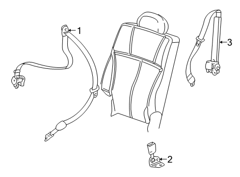 2007 Buick Rainier Seat Belt Front Seat Belt Kits-Belt Kit & Retractor Left Diagram for 19148782