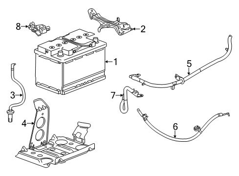 2014 Cadillac CTS Battery Hold Down Diagram for 23118997