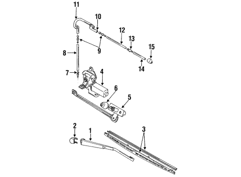 1991 Geo Metro Rear Washer Components Pump Diagram for 96055749
