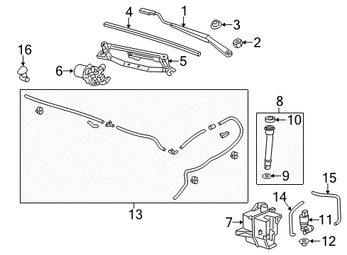 2012 Chevrolet Sonic Wiper & Washer Components Front Blade Diagram for 42495284