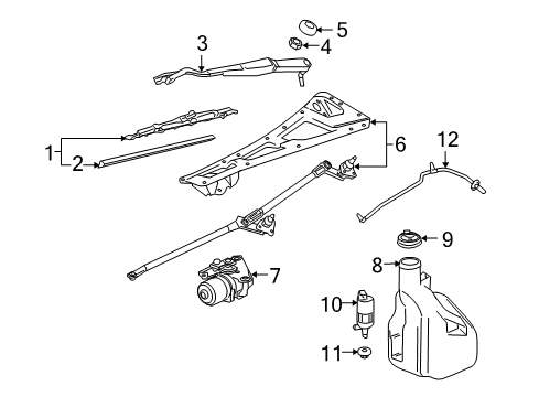 2003 Chevrolet SSR Wiper & Washer Components Blade Kit-Windshield Wiper *RH (Refill) Diagram for 15220314