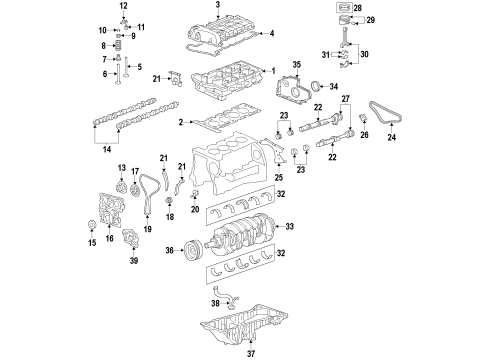 2009 Chevrolet Colorado Engine Parts, Mounts, Cylinder Head & Valves, Camshaft & Timing, Variable Valve Timing, Oil Pan, Oil Pump, Balance Shafts, Crankshaft & Bearings, Pistons, Rings & Bearings Timing Chain Guide Diagram for 12568766