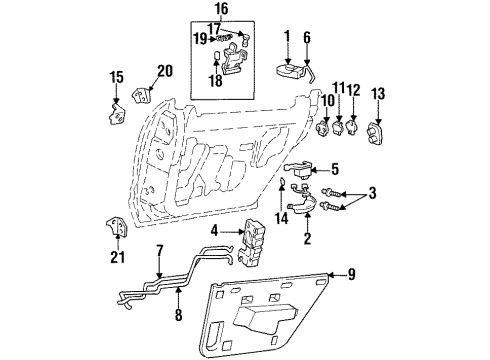 1995 Oldsmobile Aurora Rear Door - Lock & Hardware Door Lock Actuator (Service) Diagram for 16629715