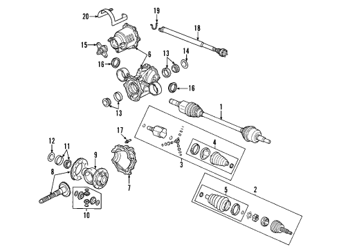 2006 Saturn Vue Rear Axle Shafts & Joints, Differential, Propeller Shaft Rear Wheel Bearing Diagram for 12569921