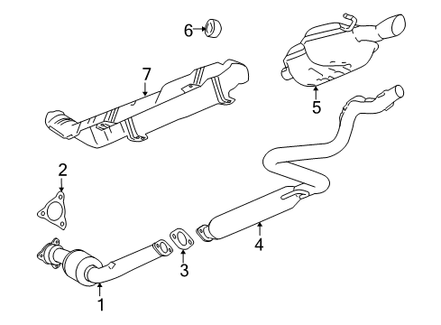 2006 Chevrolet Cobalt Exhaust Components 3Way Catalytic Convertor Assembly (W/ Exhaust Manifold P Diagram for 22712597