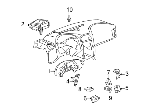 2009 Chevrolet Corvette Automatic Temperature Controls Cluster Assembly Diagram for 20829142