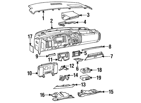 1995 Cadillac Fleetwood Instrument Panel Instrument Cluster Assembly Diagram for 16185816