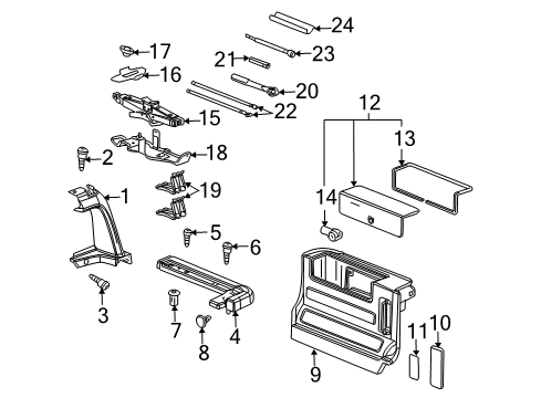 2009 Hummer H2 Interior Trim - Quarter Panels Socket Diagram for 15015985