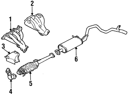 1998 Chevrolet Tracker Exhaust Manifold Gasket, Exhaust Manifold Diagram for 91173897