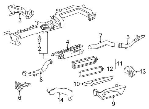 2016 Chevrolet Corvette Ducts Floor Duct Diagram for 10444261
