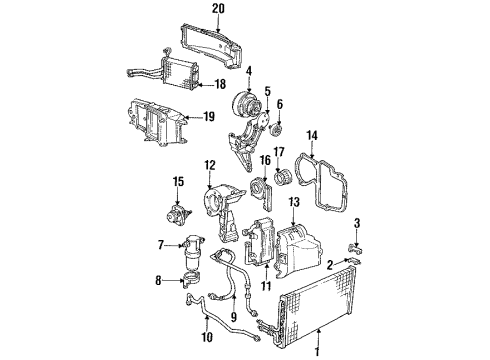 1993 GMC Jimmy Belts & Pulleys Belt, Fan & Water Pump & A/C Compressor & Generator & P/S Pump Diagram for 10179286