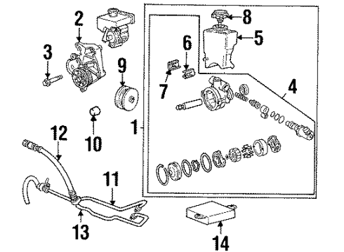 1995 Buick Skylark P/S Pump & Hoses, Steering Gear & Linkage Reservoir Kit, P/S Fluid Diagram for 26048008