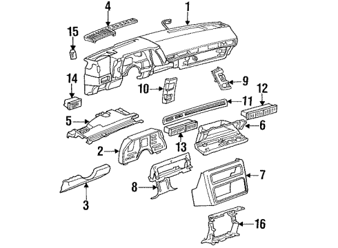 1990 Chevrolet Cavalier Instrument Panel Lock Diagram for 14044471