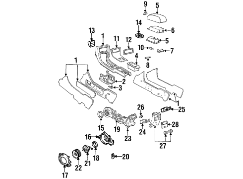 1992 Cadillac Seville Center Console Resistor Asm-Auxiliary A/C Blower Motor Diagram for 52457658