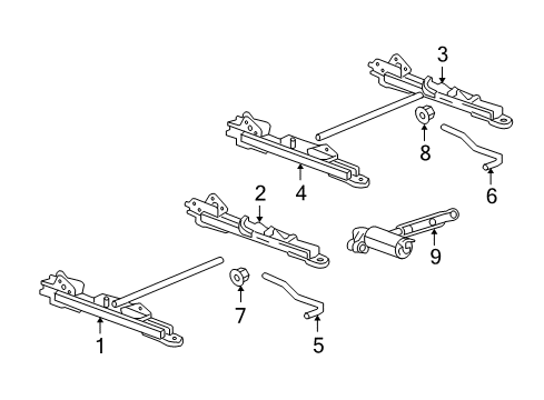 2008 Saturn Sky Tracks & Components Motor Kit-Driver Seat Adjuster Actuator Diagram for 15942728