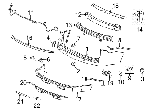 2015 GMC Acadia Rear Bumper Side Support Diagram for 20986154