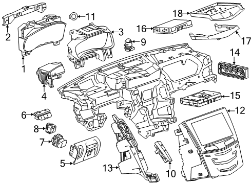 2018 Cadillac CTS Switches Cluster Diagram for 84458649